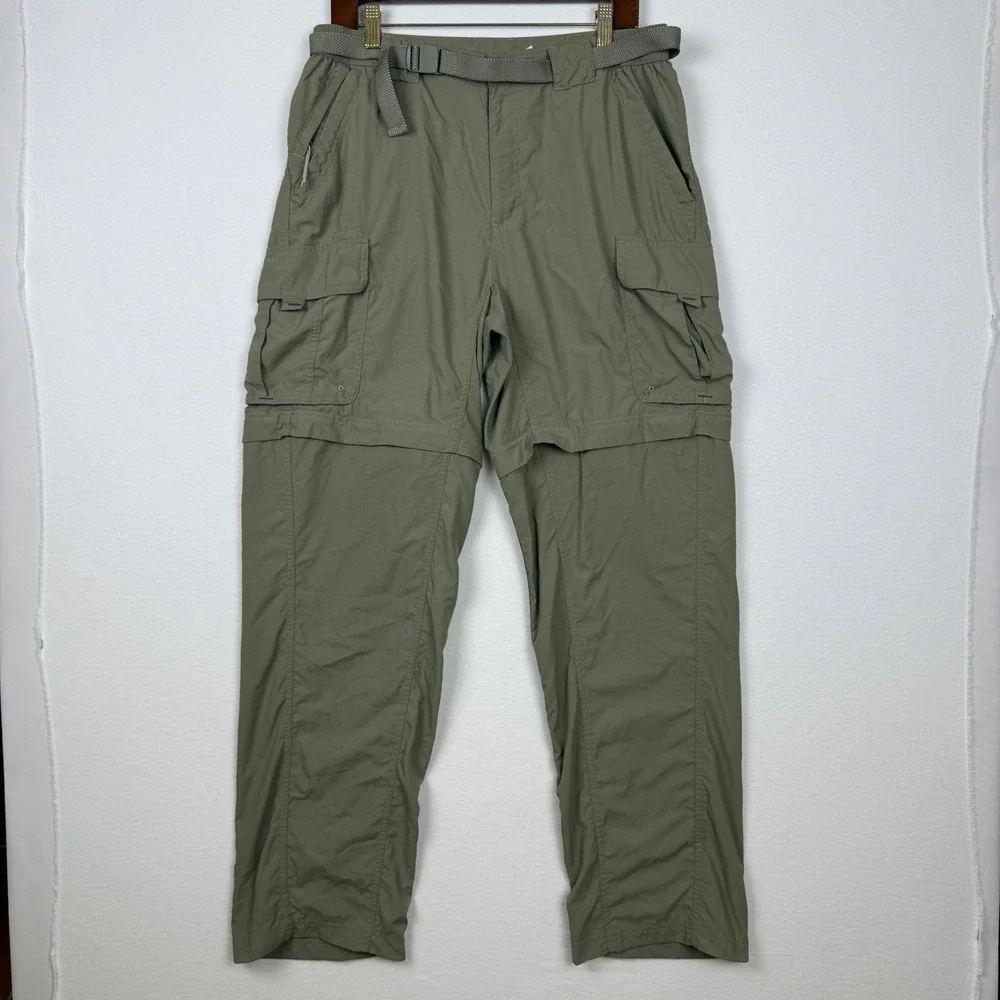 Columbia Titanium Convertible Cargo Pants Mens Medium 32 Zip Off Hiking Sage